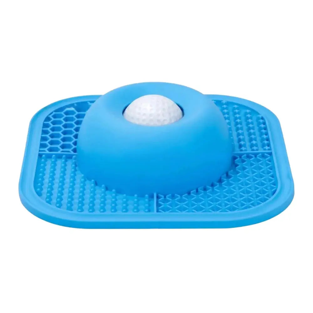 Blue Color Resin Slow Feeder Dog Bowl With Lick Mat & Rolling Ball