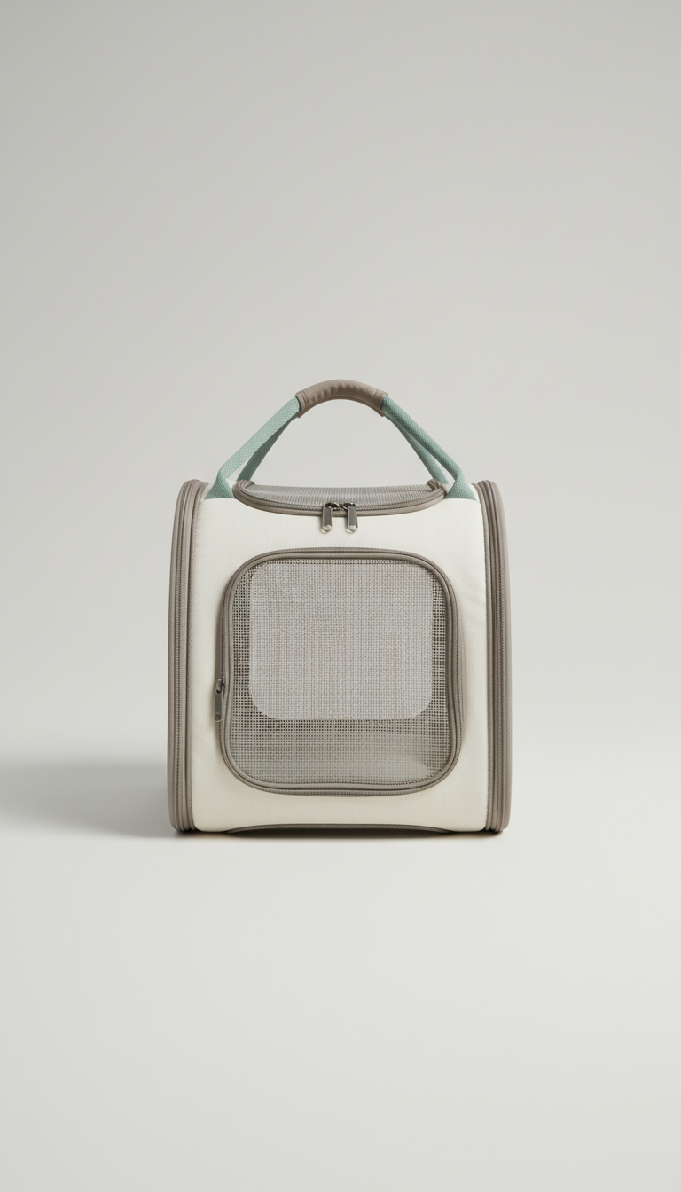 Soft-Sided Small Animal Carrier with Mesh Panels