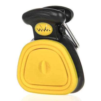 YELLOW Color Portable Dog Pooper Scooper With Waste Bag Dispenser