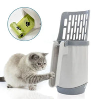 Cat Litter Scoop with Built-In Waste Bin and Bags