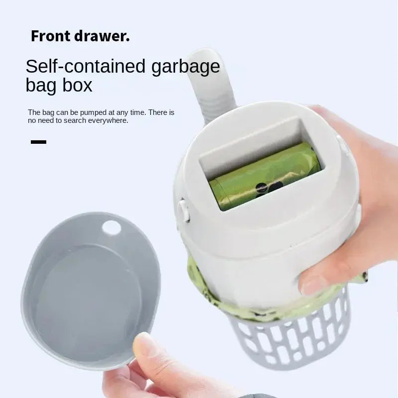 Cat Litter Scoop with Built-In Waste Bin and Bags