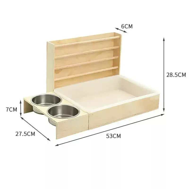 Wooden Rabbit And Small Pet Hay Feeder Shelter