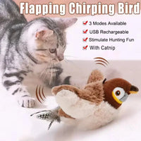 Plush Flapping Bird Toy for Cats – Self-Play Fun