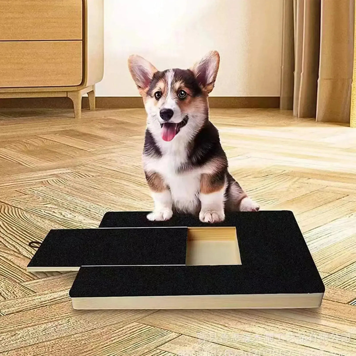 Wooden Dog Nail Scratch Board – Pull-Out Paw Grooming Pad