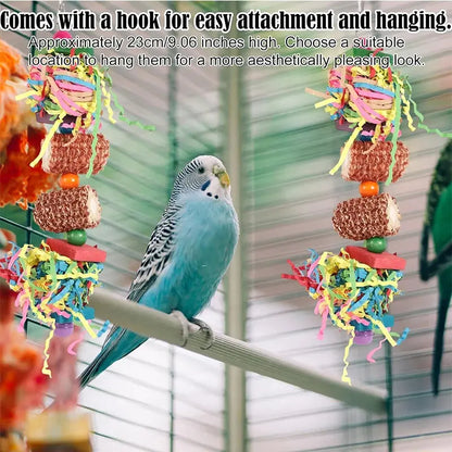 Colorful Bird Foraging Toys with Bells for Parrots