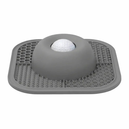 Grey Color Resin Slow Feeder Dog Bowl With Lick Mat & Rolling Ball