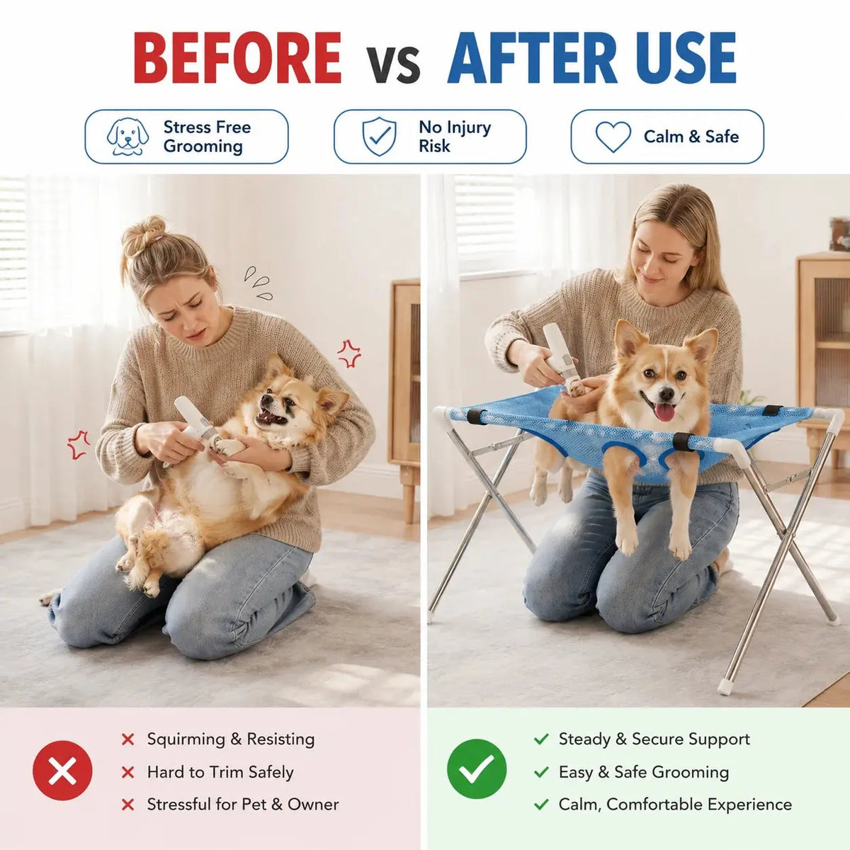 Pet Grooming Hammock Stand With Mesh Sling For Small Pets