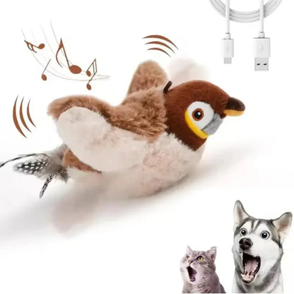 Plush Flapping Bird Toy for Cats – Self-Play Fun