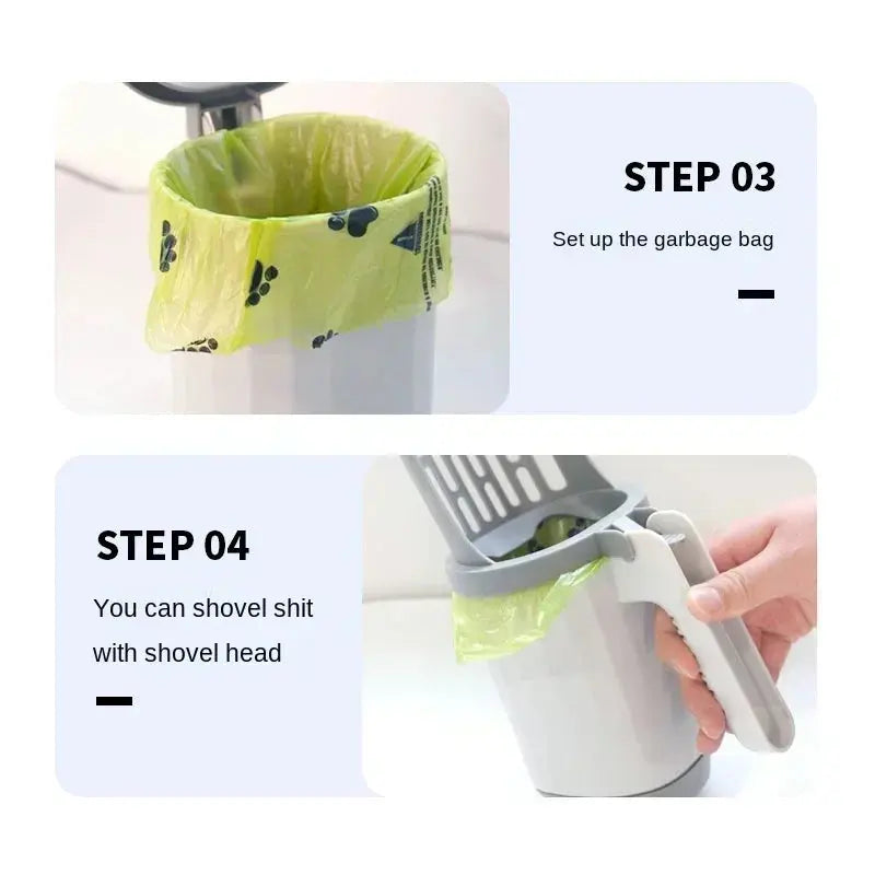 Cat Litter Scoop with Built-In Waste Bin and Bags