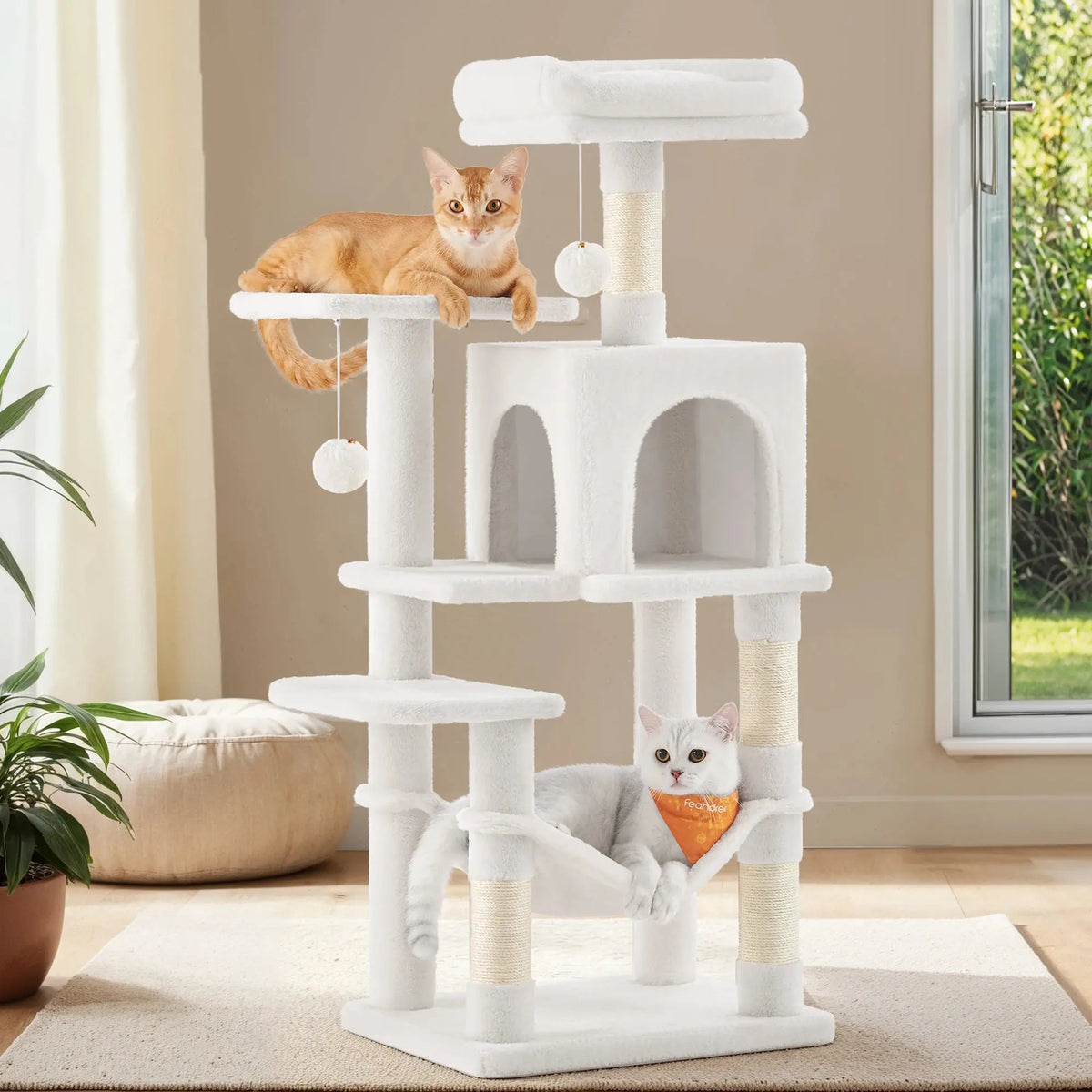 Multi-Level Cat Tree Tower with Hammock and Cave