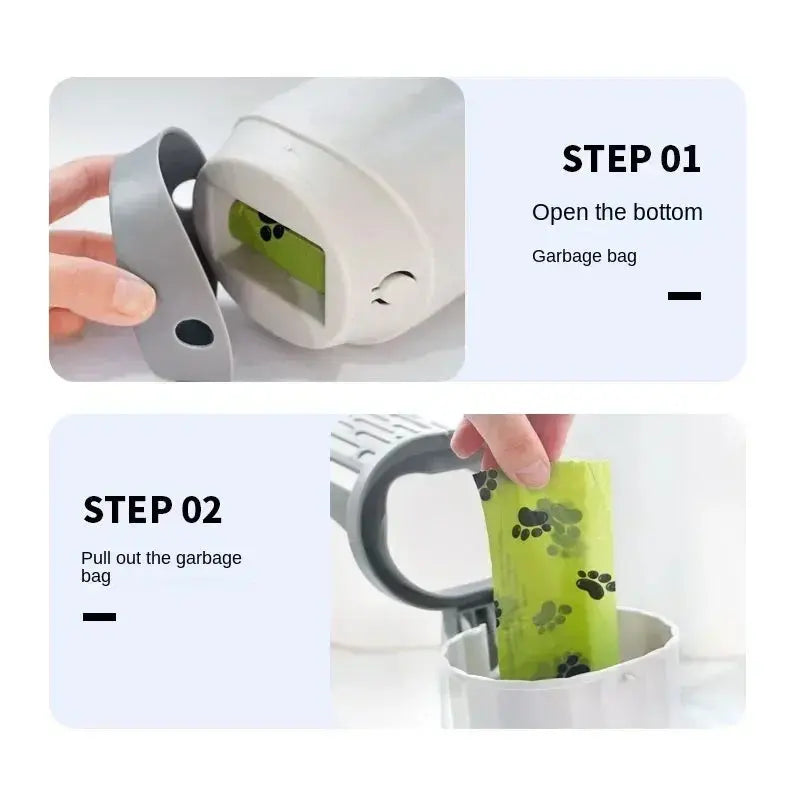 Cat Litter Scoop with Built-In Waste Bin and Bags