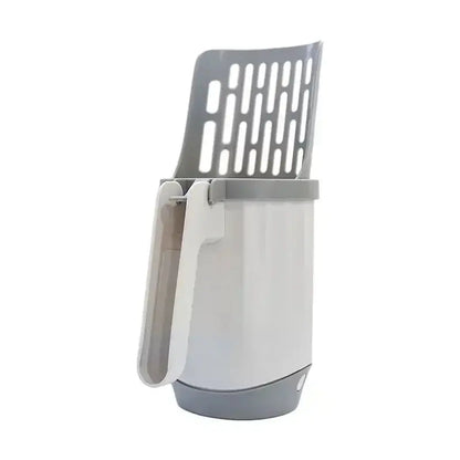 Gray A Color Cat Litter Scoop with Built-In Waste Bin and Bags