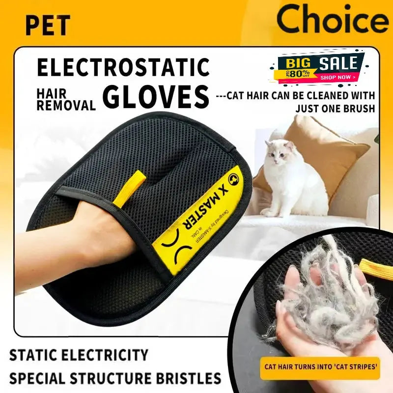 2-in-1 Pet Hair Removal Mitt With Grooming Glove