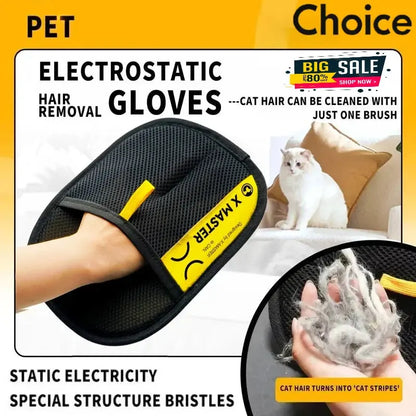 2-in-1 Pet Hair Removal Mitt With Grooming Glove