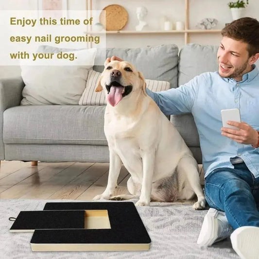 Wooden Dog Nail Scratch Board – Pull-Out Paw Grooming Pad