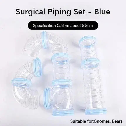 Pipes Blue Color Hamster Cage External Tunnel Tubes DIY Modular Play System