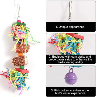 Colorful Bird Foraging Toys with Bells for Parrots