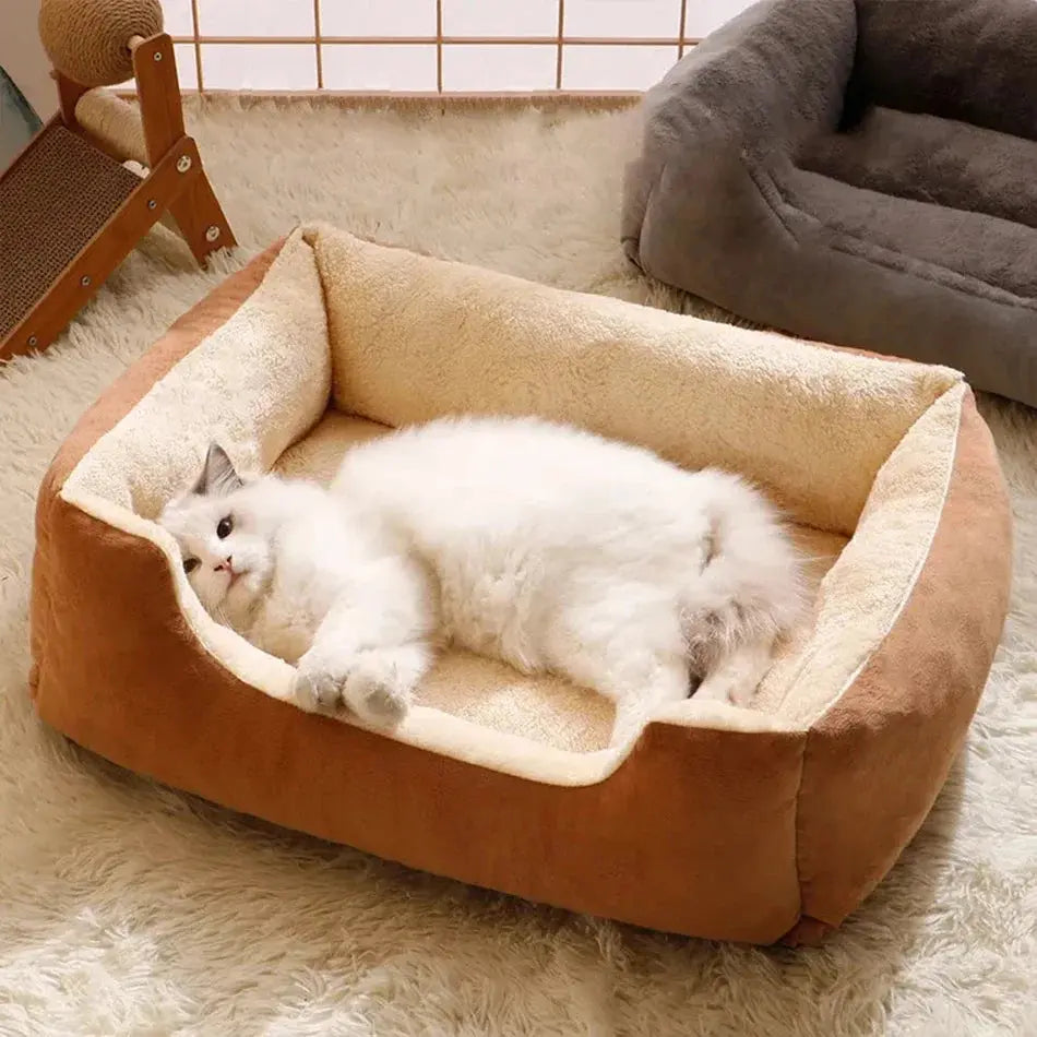 Plush Cat Bed Cushion – Soft Breathable Pet Sleep Mat