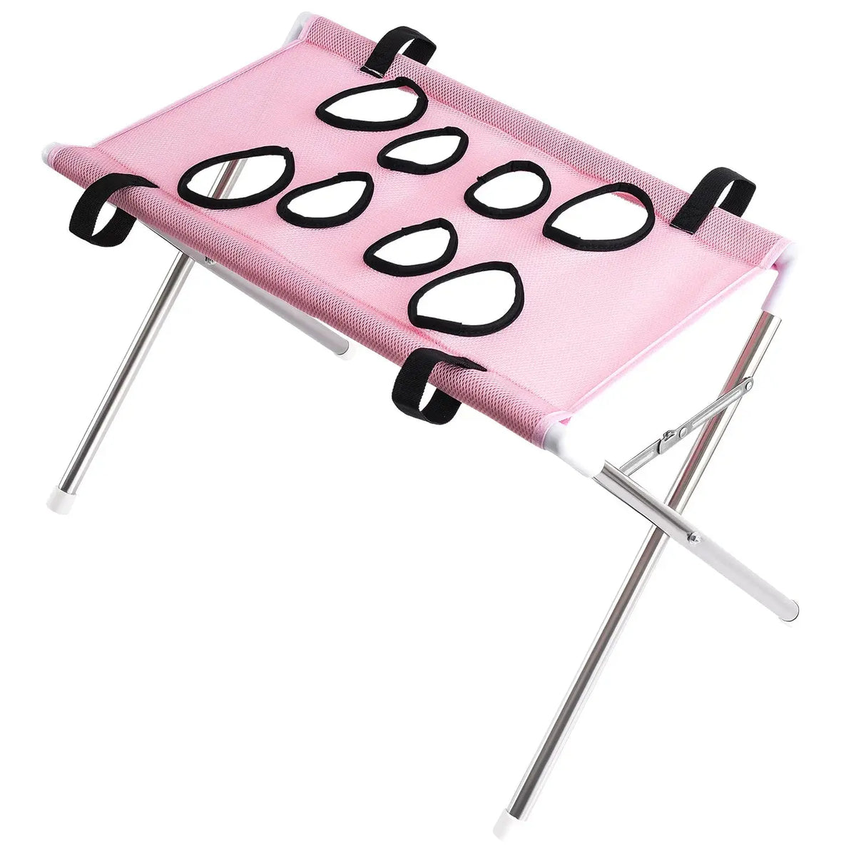 Pink Color Pet Grooming Hammock Stand With Mesh Sling For Small Pets