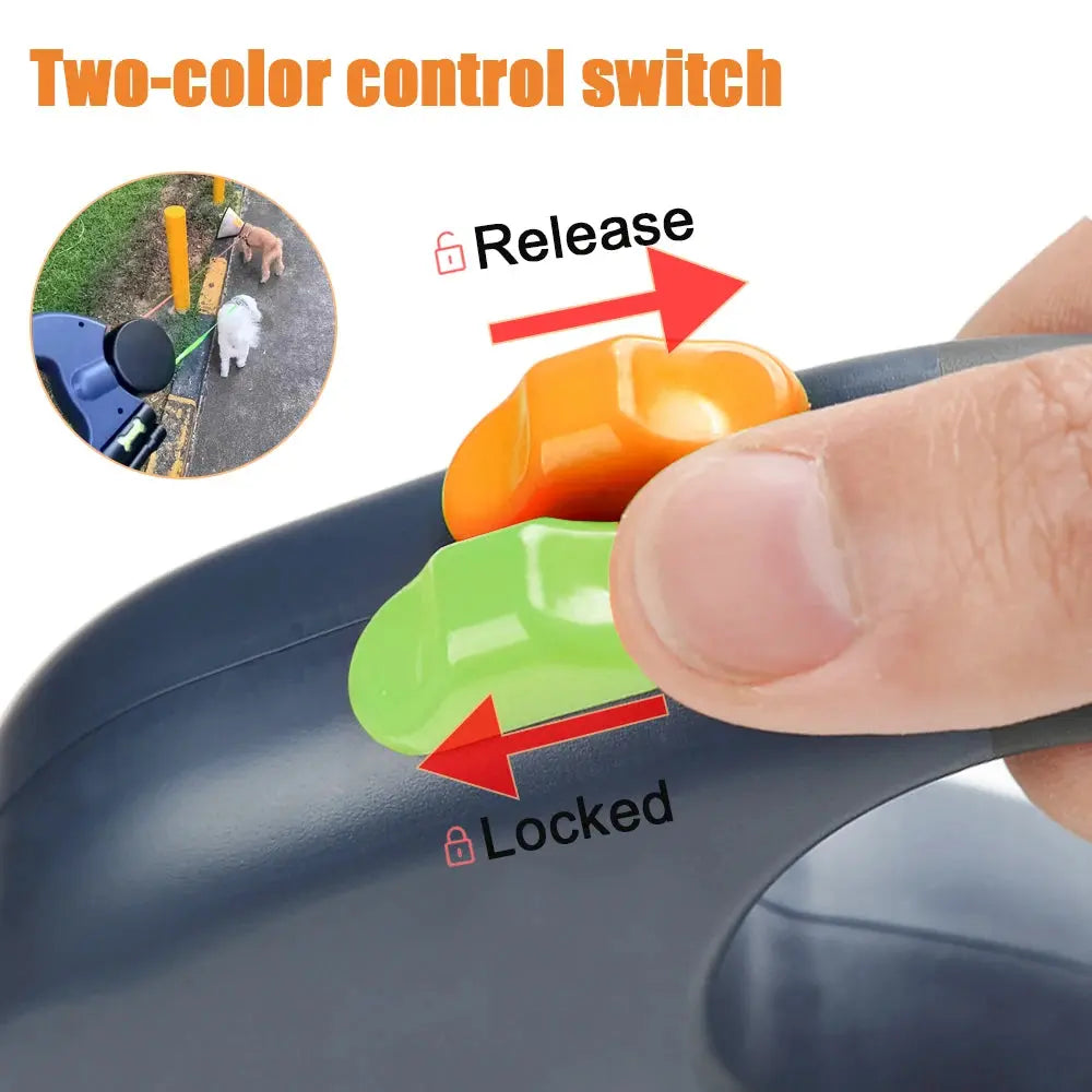 Retractable Dual Dog Leash With Lights For Small Pets