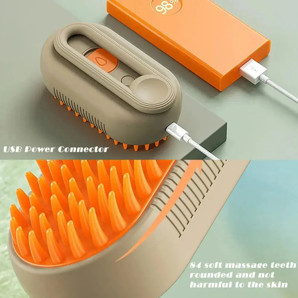 Electric Pet Steam Grooming Brush With Massage Comb