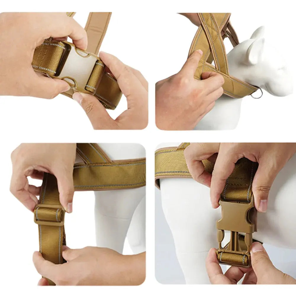 Tactical No-Pull Dog Harness 1000D Nylon for Training
