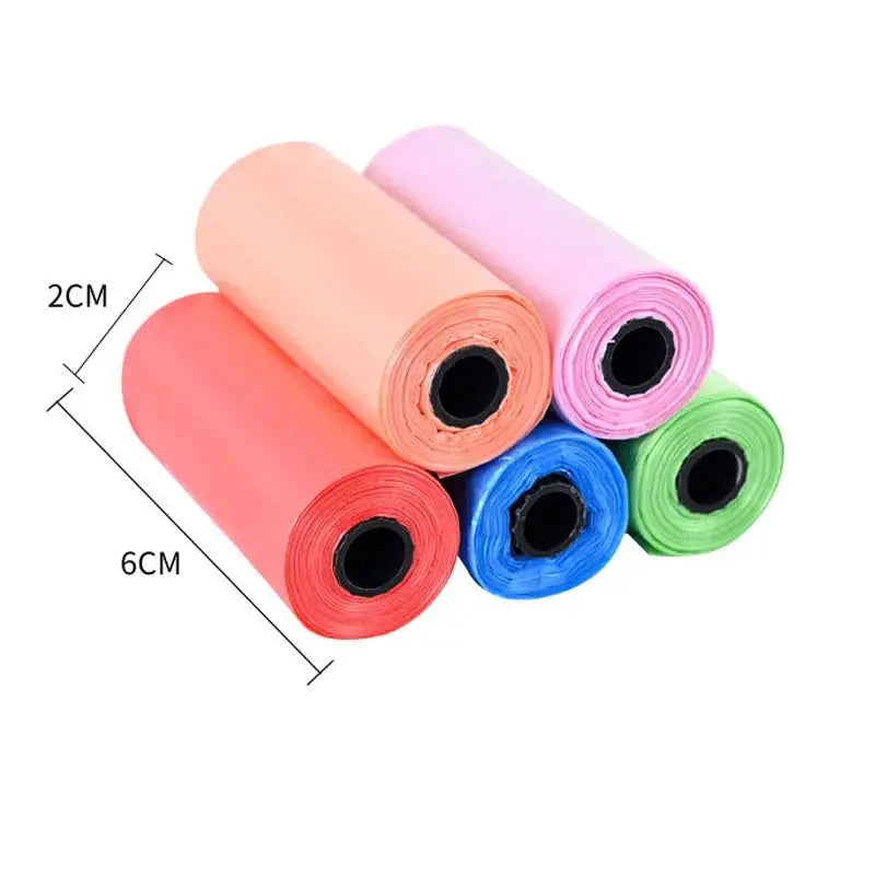 Random 5 roll Color Cat Litter Scoop with Built-In Waste Bin and Bags