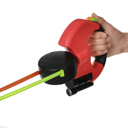 Retractable Dual Dog Leash With Lights For Small Pets