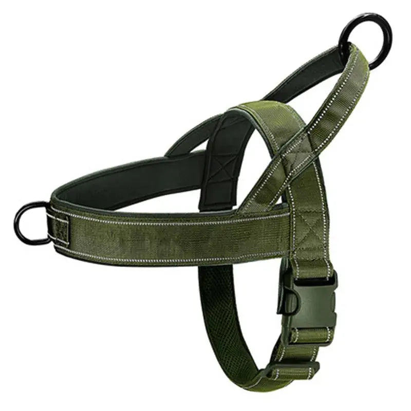 Army green Color Tactical No-Pull Dog Harness 1000D Nylon for Training