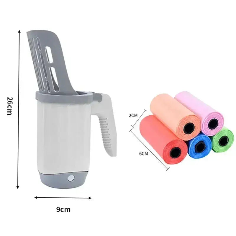 Set A Color Cat Litter Scoop with Built-In Waste Bin and Bags