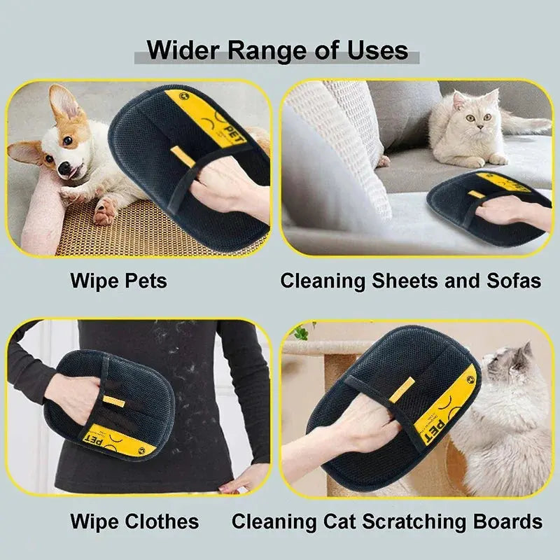 2-in-1 Pet Hair Removal Mitt With Grooming Glove