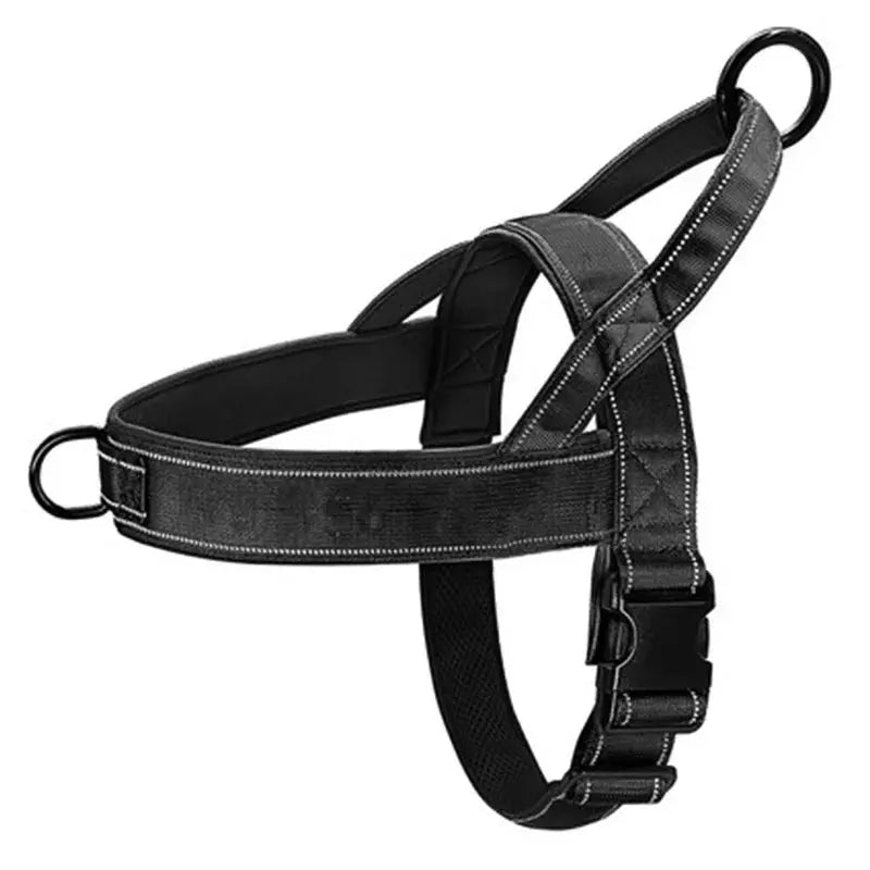 Black Color Tactical No-Pull Dog Harness 1000D Nylon for Training