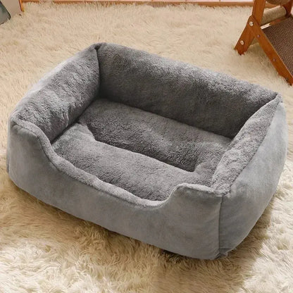 Grey Color Plush Cat Bed Cushion – Soft Breathable Pet Sleep Mat