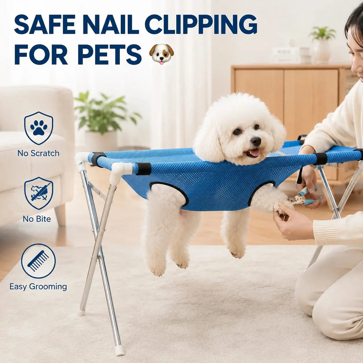 Pet Grooming Hammock Stand With Mesh Sling For Small Pets