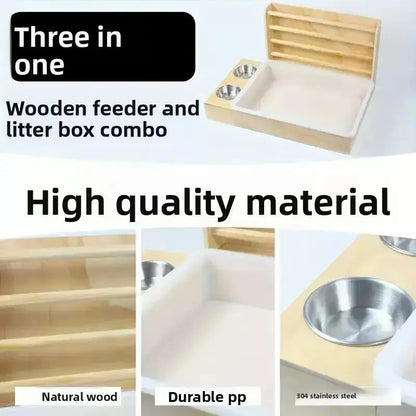 Wooden Rabbit And Small Pet Hay Feeder Shelter