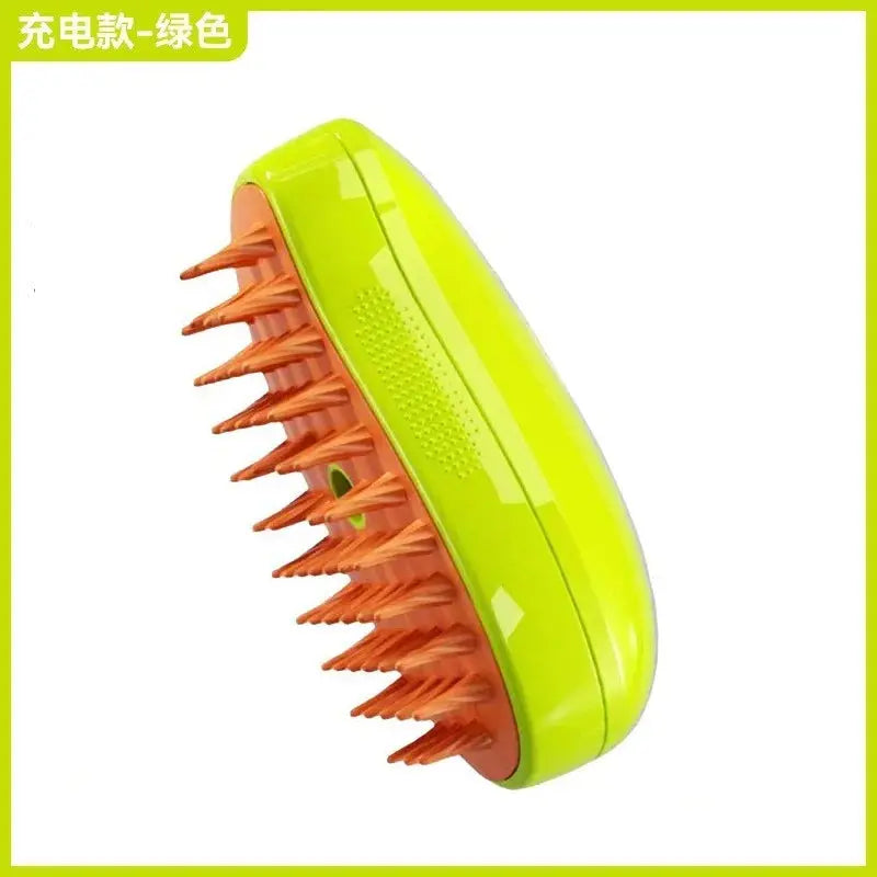 Green Color Electric Pet Steam Grooming Brush With Massage Comb
