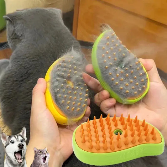 Electric Pet Steam Grooming Brush With Massage Comb