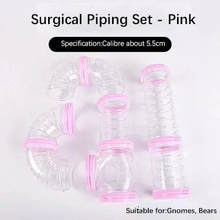Pipe Pink Color Hamster Cage External Tunnel Tubes DIY Modular Play System