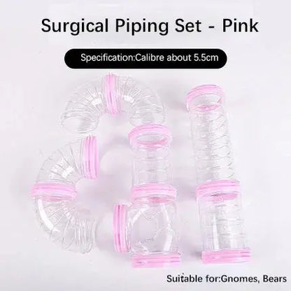 Pipe Pink Color Hamster Cage External Tunnel Tubes DIY Modular Play System