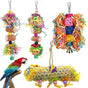 Colorful Bird Foraging Toys with Bells for Parrots