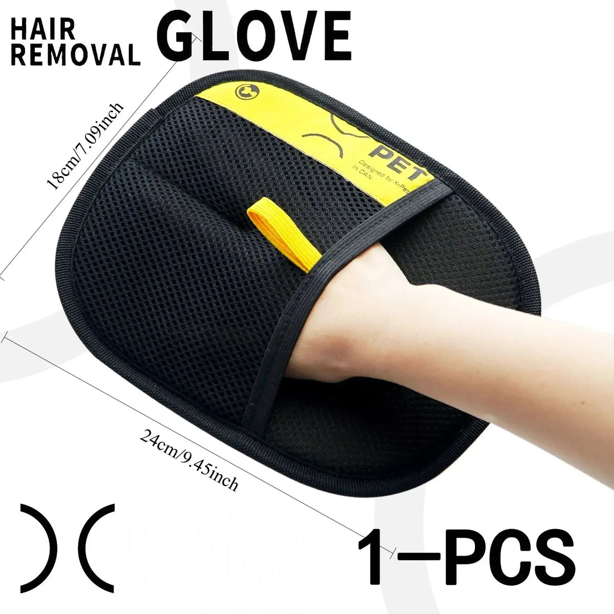Large-1Pc Color 2-in-1 Pet Hair Removal Mitt With Grooming Glove