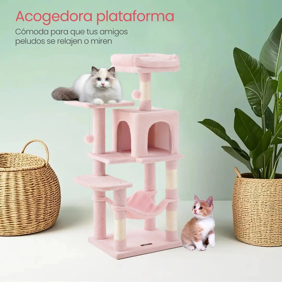 Multi-Level Cat Tree Tower with Hammock and Cave