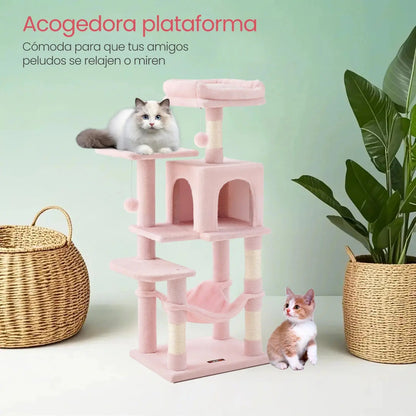 Multi-Level Cat Tree Tower with Hammock and Cave