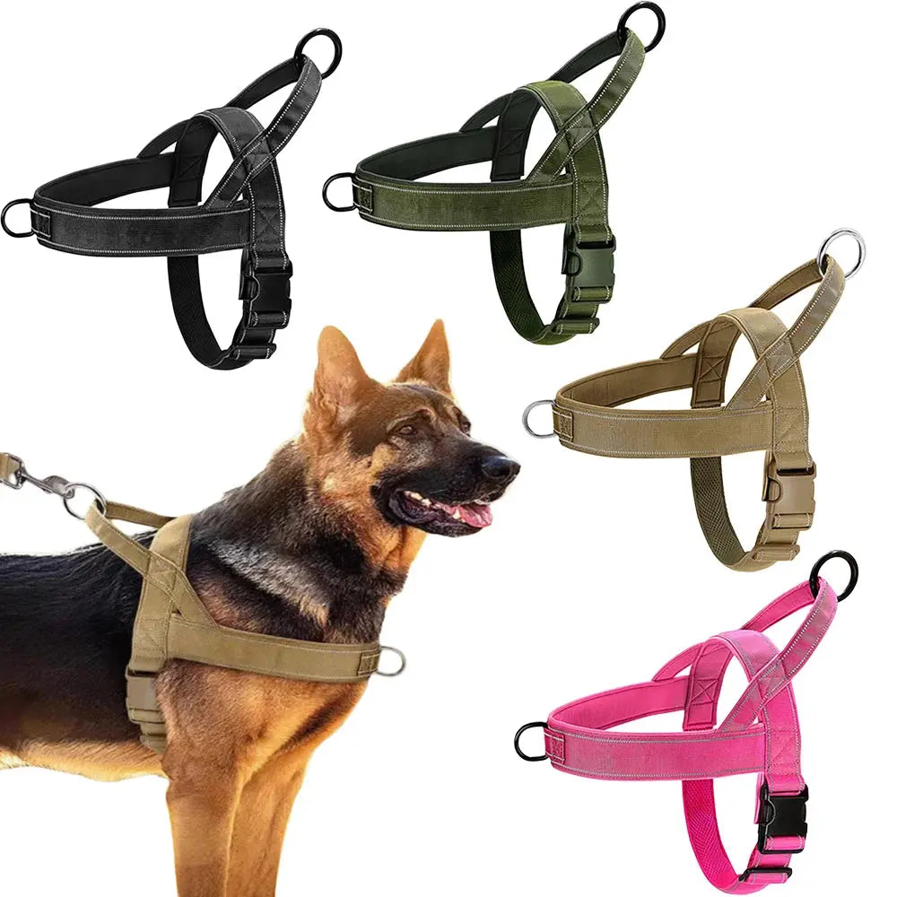 Tactical No-Pull Dog Harness 1000D Nylon for Training