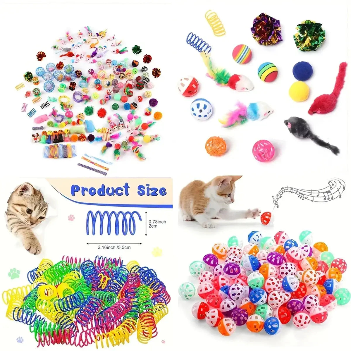 Mixed Cat Toy Variety Pack – Plastic And Plush Set